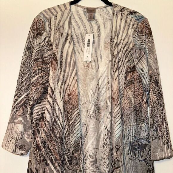 Chicos Women’s Burnout Paisley Dream Cardigan Sweater Size 2 (Large) NWT - Picture 3 of 11